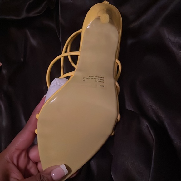 Yellow Strap up Heels - Picture 5 of 6